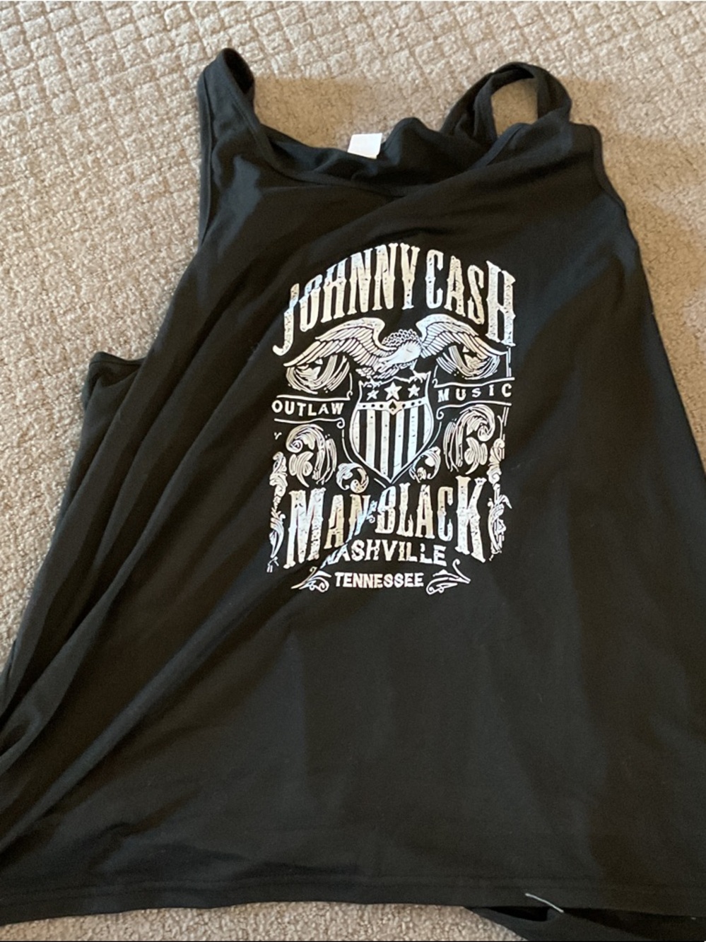 Johnny Cash Black Graphic Tank Top